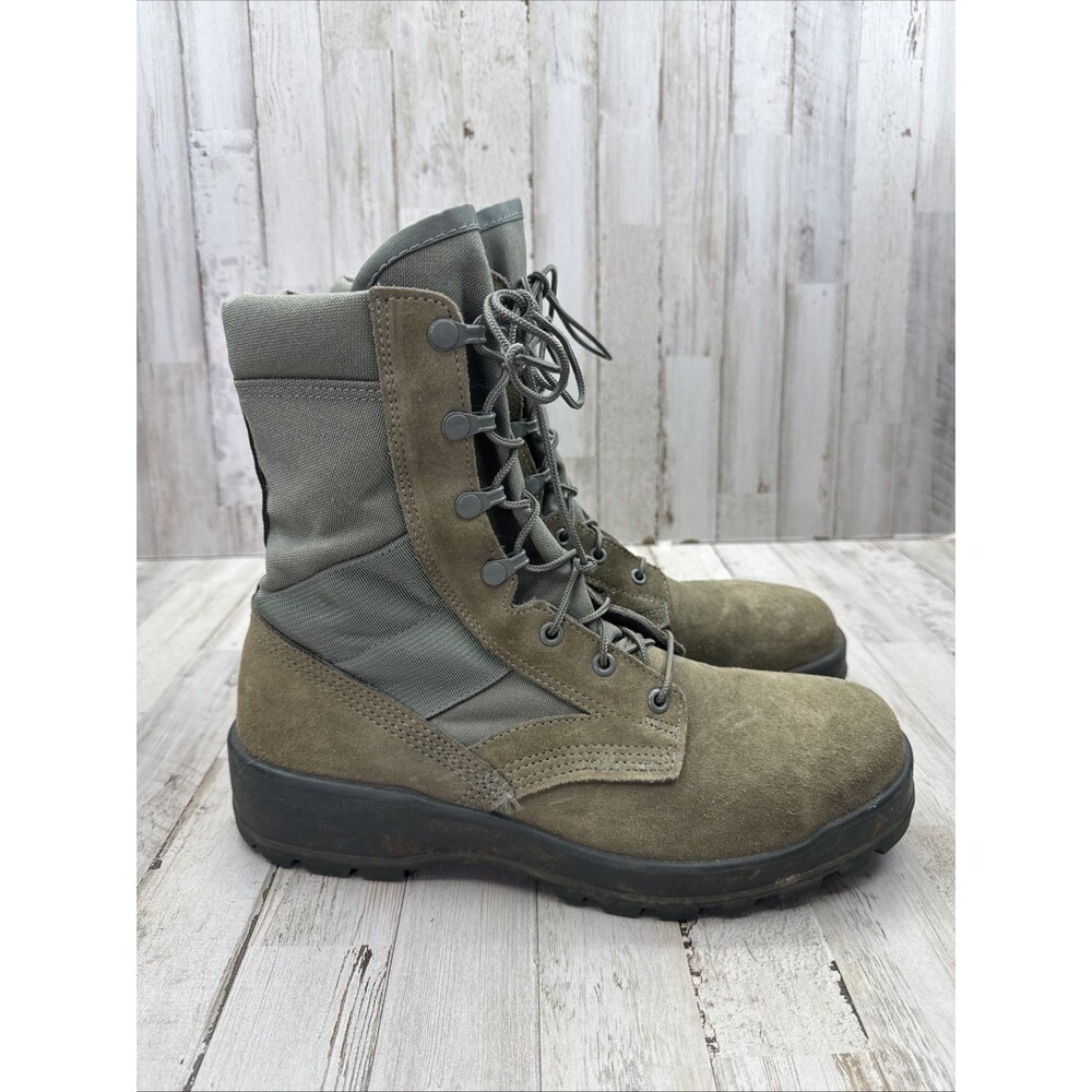 Men's 10 W UFCW Sage Green Suede Leather Flight Military Boots Combat USA Made